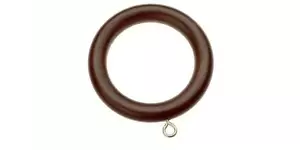Harrison Drape Wood Curtain Pole Rings 6 Pack - Walnut - 28mm - Picture 1 of 1