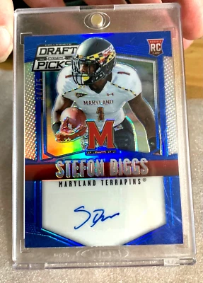 2015 STEFON DIGGS - PANINI PRIZM DRAFT PICKS BLUE AUTO ROOKIE RC # 34/75 🔥🔥🔥 - Image 1 of 3
