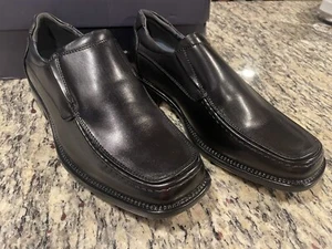 Bruno Marc Men Leather Lined Dress Square Toe Slip on Loafer Shoes Black Size 7 - Picture 1 of 13