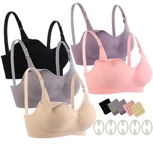 5 Pack Nursing Bra,Seamless Breastfeeding Bras Maternity Bra,5 Colors (Xl),Multi - Picture 1 of 12