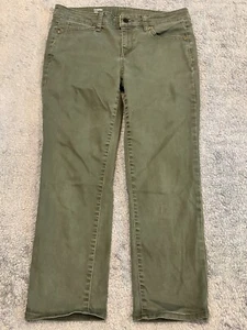 Sonoma Jeans Womens 10 Olive Green Denim Capri Straight Midcalf Casual Summer - Picture 1 of 6