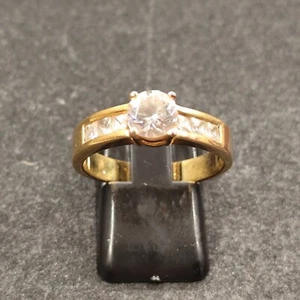 Ring With Diamonds Gold Plated Size 60 Ref16551J - Picture 1 of 6