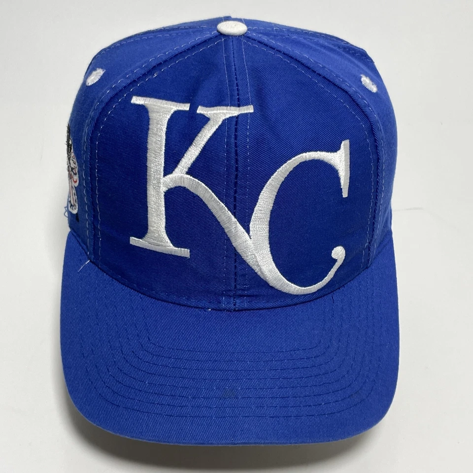 Vintage Kansas City ROYALS Logo Athletic Snapback Hat Cap Blockhead Big Logo MLB - Image 1 of 4