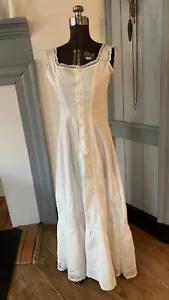 antico abito edoardiano slip lingerie camicia da notte bianco cotone pizzo anni 1900 1910 �� - Foto 1 di 24