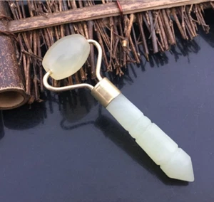 Natural Jape Stone Facial Thin massager Jade Roller Slimming Face Beauty kit - Picture 1 of 1