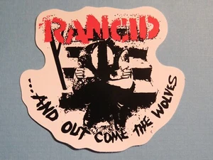 PEGATINA DE MÚSICA DE 3,55" ~ RANCID: Álbum de banda de punk rock "And Out Come the Wolves" - Imagen 1 de 2