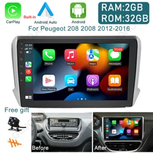 32GB Android 13 Car Radio Stereo GPS Navi Carplay For Peugeot 208 2008 2012-2016 - Picture 1 of 20