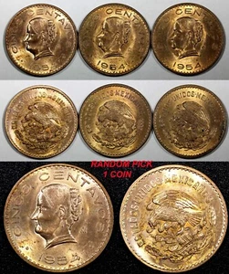Mexico Bronze 1954 5 Centavos UNC NICE KM# 424 RANDOM PICK (1 Coin) (26 634) - Picture 1 of 7