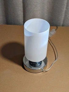 Elli Glass Shade Up light Touch-On Cylinder Metal table lamp 9in. tall HBL2127 - Picture 1 of 2