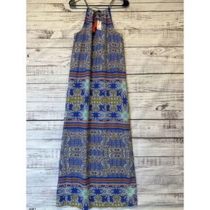 Neu mit Etikett The Limited Damen blau Paisley Blumen Tie Taille Tank Top Maxikleid Gr. XS - Bild 1 von 9
