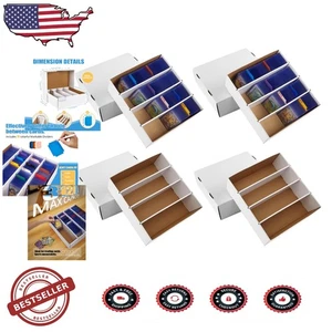 Bulk Sports Card Storage Boxes 4-Pack - 3120 Cards, White, Foldable, Recycled - Picture 1 of 10
