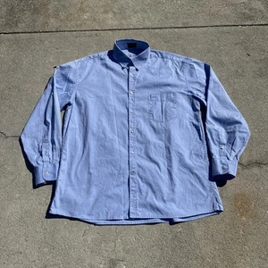 Paul and Shark Yachting Blue Long Sleeve Button Shirt Mens Size 46 XXL Pink Cuff - Picture 1 of 18