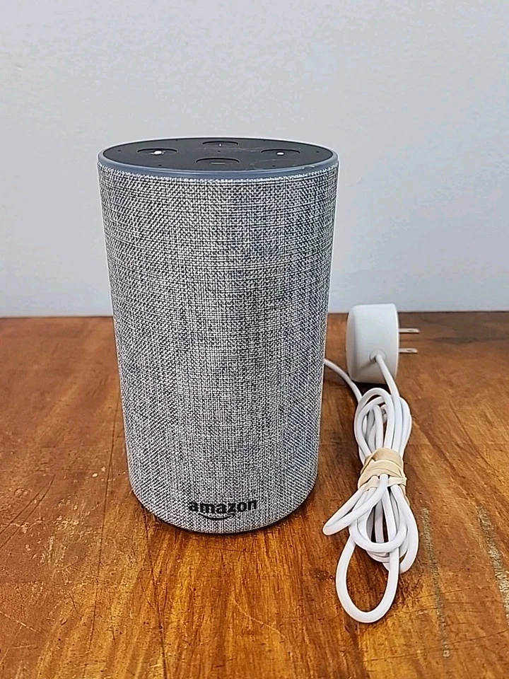Amazon Echo (2nd Generation) Smart Speaker (Alexa & Dolby) - Heather Gray Fabric - Image 1 of 4
