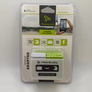 New Travelon Universal Adapter Set w/Carry Sleeve *Max 750 Watts* 150 Countries - Picture 1 of 2