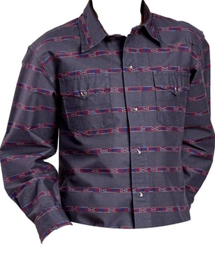 Camisa Roper Western Niños L/S Azteca Rayas Gris 03-030-0067-0741 GY Foto 1 de 2