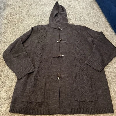 Cárdigan KAREN SCOTT 2x Plus Chaqueta Suéter Cottagecore Con Capucha De Colección Años 90 Y2K Foto 1 de 4