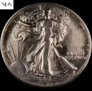 1918-S Walking Liberty Silver Half Dollar - Extra Fine / Almost Uncirculated - Picture 1 of 2