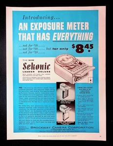 1956 Sekonic Exposure Meter Camera Accessory Brockway Camera Vintage Print Ad - Picture 1 of 1