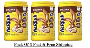 3 PACK - Nesquik Chocolate Powder Low Fat Drink Mix (44.9 oz. Each) FRESH!! - Picture 1 of 5