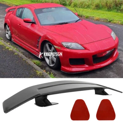 46" Carbon Fiber Look Rear Trunk Spoiler Wing Adhesive Tape For Mazda RX-8 RX-7 - Image 1 of 4