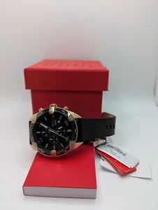 Orologio Cronografo Diesel Spiked DZ-4607 Uomo Cassa Oro Rosa Cinturino Nero - Foto 1 di 12