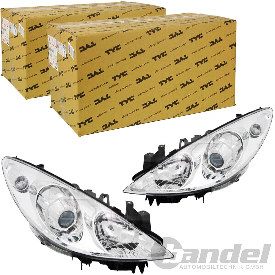 2x TYC H7/H1 HEADLIGHTS LEFT+RIGHT LWR WITH MOTOR for PEUGEOT 307 05-2009 ONWARDS - Image 1 of 1