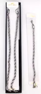 U7 Silver Stainless Steel Chain Necklace and Bracelet Set (22 inch and 8.3 inch) - Picture 1 of 5