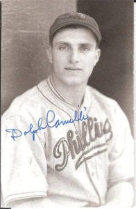 Dolph Camilli Brooklyn Dodgers Philadelphia Phillies handsignierte Postkarte Foto - Bild 1 von 1