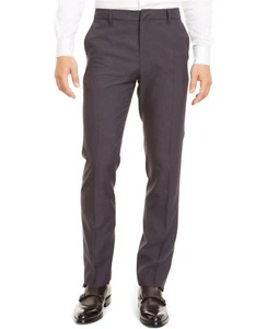 $212 Kenneth Cole Reaction Men Gray Slim Fit Flat Front Suit Dress Pants 35 W - Picture 1 of 3