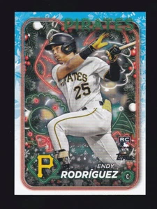 2024 Topps Holiday #H9 ENDY RODRIGUEZ RC Pittsburgh Pirates ROOKIE CARD - Picture 1 of 2