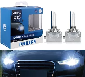 Philips Ultinon HID Xenon D1S 6000K White Two Bulbs Head Light Replace Upgrade - Picture 1 of 12