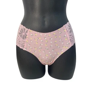 Pink Womens Lace & Floral Bikini Panties Size Medium - New - Picture 1 of 7
