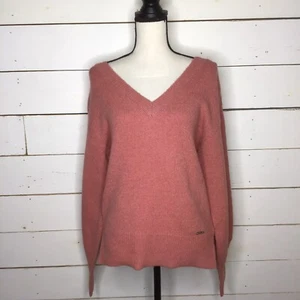 Neu MICHAEL Michael Kors Pullover Pulli Relaxed Sleeve V-Neck Pink Small - Bild 1 von 7