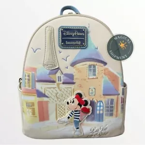 Nuovo con etichetta!! Zaino Disney Parks Epcot France Minnie Mouse Paris Loungefly - Foto 1 di 5