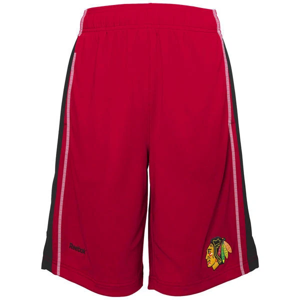 Chicago Blackhawks Youth Red "Rookie" Shorts NHL Reebok Official - Image 1 of 2
