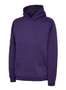 Uneek Childrens Hooded Sweatshirt UC503 12 colours plain Casual WorkWear Top - Picture 1 of 24