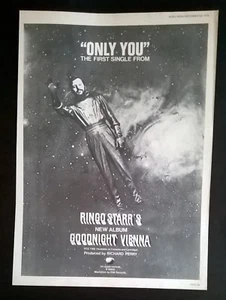 RINGO STARR Only You 7" Goodnight Vienna LP ORIG 1974 APPLE PROMO ADVERT POSTER - Bild 1 von 4