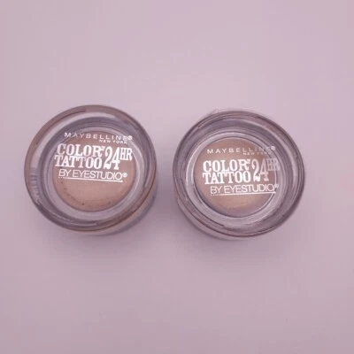 LOT OF 2 Maybelline Color Tattoo Leather Eye Shadow 24HR BOLD GOLD 45 Sealed  - Image 1 of 4