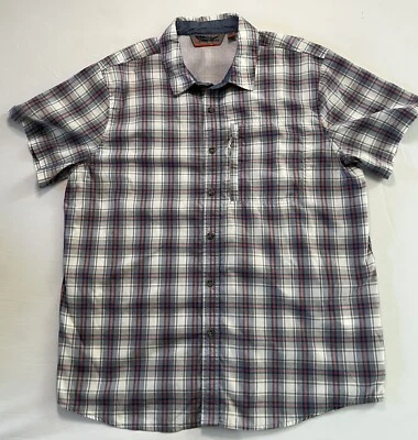 Free Country Mens XLVented Short Sleeve  Outdoors Shirt Gray Red Size Cape Air - Image 1 of 4