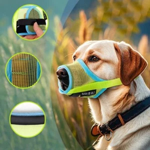 Anti Barking Pet Dog Muzzle Adjustable Pet Mouth Muzzles Mesh Dog Mouth Cover - Picture 1 of 16