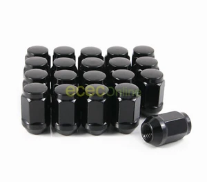 20pcs 1/2"x20 Lug Nuts - Bulge Black Acorn Cone Conical Seat - 19mm or 3/4" Hex - Picture 1 of 4