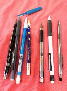 Six mechanical pencils, Bic, Zebra, Pentel, used, + Cross pencil doesn't work - Picture 1 of 6