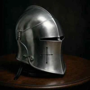 Medieval Barbuta Visored Helmet 18g Steel Knight Armor Warrior Helmet - Picture 1 of 4