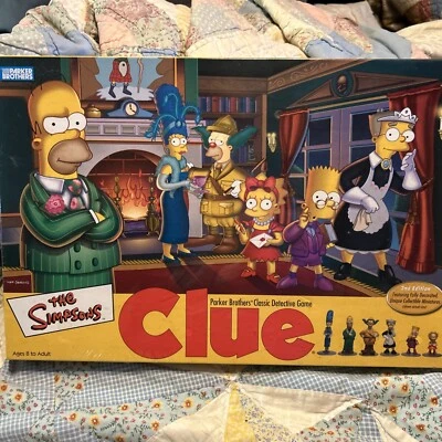 New 2002 The Simpsons CLUE Classic Parker Brothers Detective Board Game Sealed - Image 1 of 4