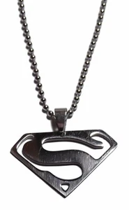 DC Comics Superman "S" Logo Silvertone Pendant Necklace - Picture 1 of 1