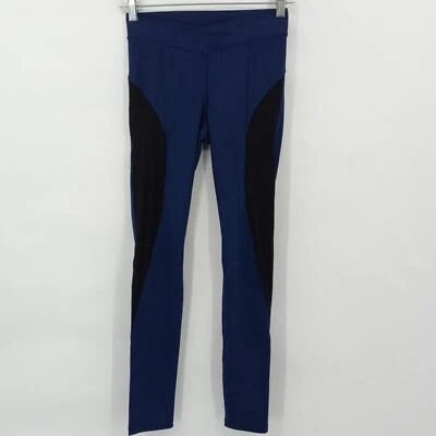 Ivy Park Linear Leggings Mid Rise Side Mesh Blue Athleisure Workout Size Small - Image 1 of 4