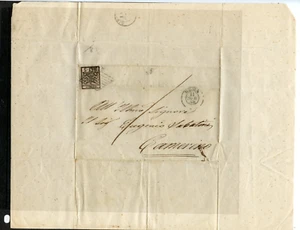 KMC4076-Italy-Roman States #6 (I565) tied to letter cover dated 1858 - Picture 1 of 2