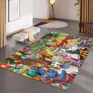 Winnie The Pooh HBD Print Foldable Rectangular Floor Mat Rugs Anti-Skid Carpet - Picture 1 of 9