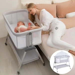 Baby Bassinet with Mattress 3-in-1 Bedside Bassinets with 5 Adjustable Height.AU - Picture 1 of 3