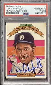 Dave Winfield Signed 1982 Donruss Diamond Kings #18 Card NYY HOF Auto PSA/DNA - Picture 1 of 2